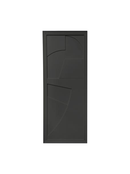 Ręcznie wykonana dekoracja ścienna Verto, Czarny, S 45 x W 115 cm