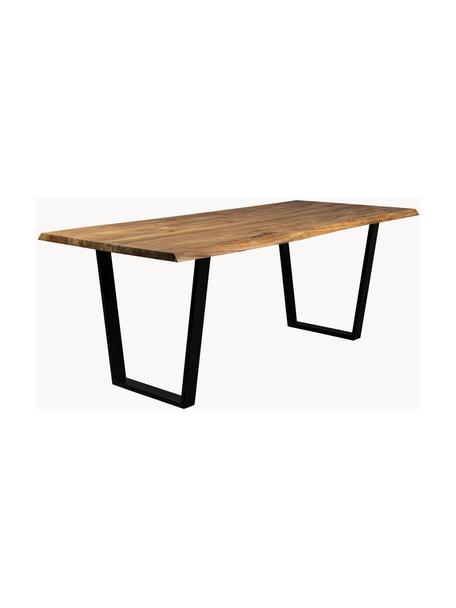 Table en bois d'acacia Aka, tailles variées, Bois d'acacia, noir, larg. 200 x prof. 90 cm