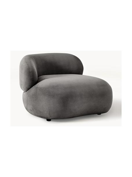 Fauteuil lounge Alba, Tissu taupe, larg. 102 x prof. 89 cm, dossier à gauche