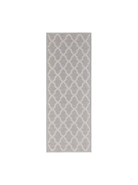 Vnitřní i venkovní běhoun s macramé Heaven, 100% polypropylen, Odstíny stříbrné, krémově bílá, Š 75 cm, D 200 cm