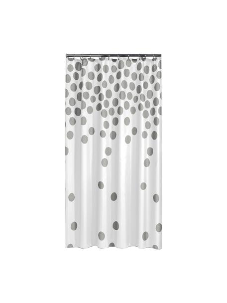 Tenda da doccia bianca/argento Spots, Materiale sintetico (PEVA), impermeabile, Bianco, argento, Larg. 180 x Lung. 200 cm