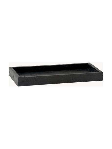 Bandeja decorativa en look pizarra Slate, Poliresina en aspecto pizarra, Negro, L 26 x An 12 cm