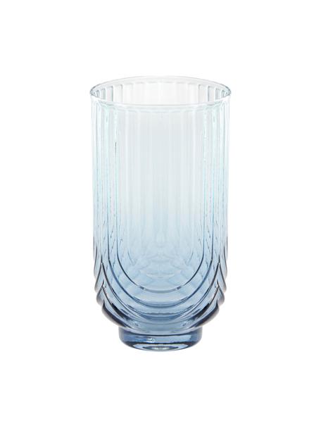Verre à eau dégradé bleu/transparent Imani, 4 pièces, Verre, Bleu, transparent, Ø 8 x haut. 14 cm, 450 ml