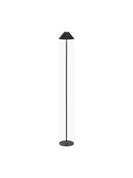 Kleine mobiele LED vloerlamp Hygge, dimbaar, Metaal, gecoat, Zwart, H 134 cm