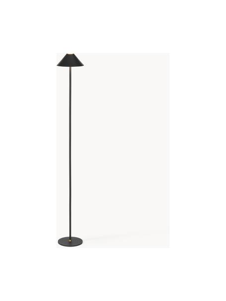 Kleine mobiele LED vloerlamp Hygge, dimbaar, Metaal, gecoat, Zwart, H 134 cm