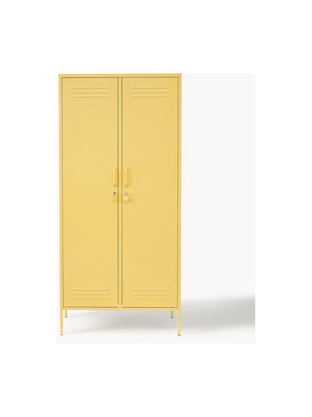 Malá šatní skříň The Twinny, Ocel s práškovým nástřikem, Světle žlutá, Š 85 cm, V 183 cm