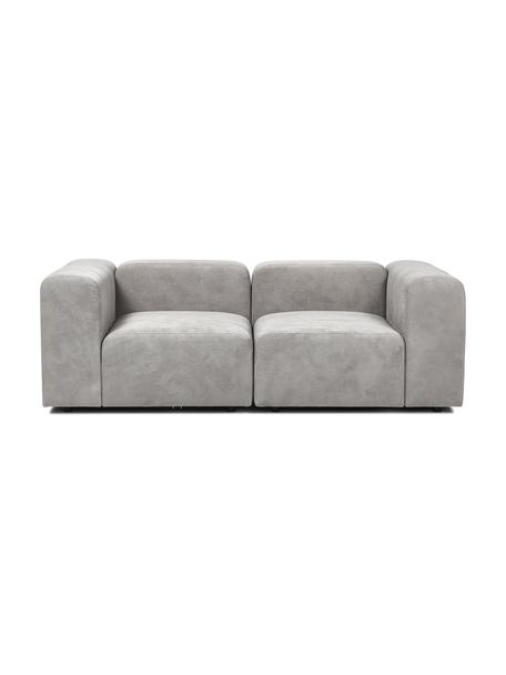 Modulares Sofa Lena (3-Sitzer) in Silbergrau, Bezug: Webstoff (88% Polyester, , Gestell: Kiefernholz, Schichtholz,, Webstoff Silbergrau, B 209 cm x T 106 cm