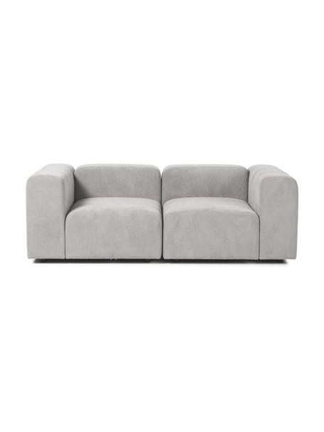 Sofa modułowa Lena (3-osobowa), Tapicerka: tkanina (88% poliester, 1, Stelaż: drewno sosnowe, sklejka, , Nogi: tworzywo sztuczne, Srebrnoszara tkanina, S 209 x G 106 cm