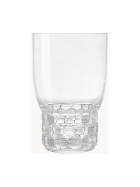 Pohár na vodu so štruktúrovaným vzorom Jellies, 4 ks, Umelá hmota, Priehľadná, Ø 9 x V 13 cm, 460 ml