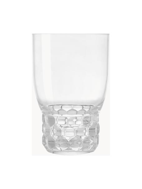 Verres à eau avec surface texturée Jellies, 4 pièces, Plastique, Transparent, Ø 9 x haut. 13 cm, 460 ml