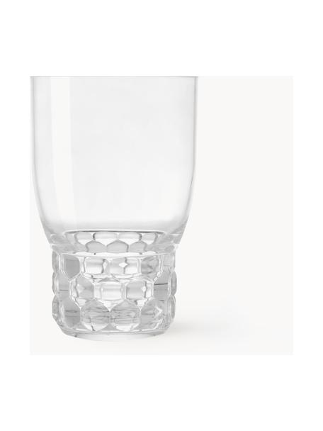 Vasos con relieves Jellies, 4 uds., Plástico, Transparente, Ø 9 x Al 13 cm, 460 ml