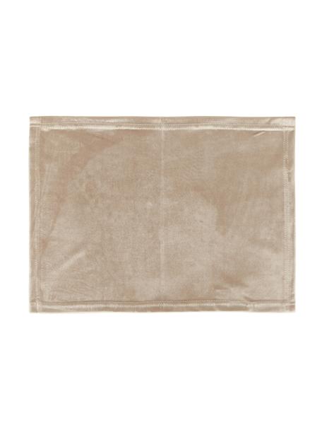 Manteles individuales de terciopelo Simone, 2 uds., 100% terciopelo de poliéster, Beige, An 35 x L 45 cm