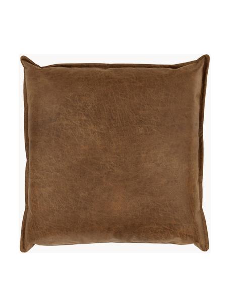 Vankúš na pohovku z recyklovanej kože Lennon, Hnedá, Š 60 x D 60 cm