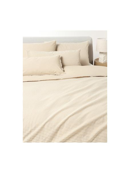 Funda nórdica de sirsaca Davey, Beige, blanco, Cama 90 (An 155 x L 220 cm)