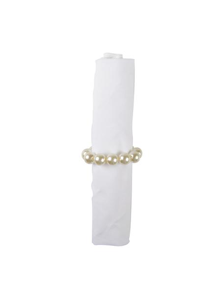 Perlen-Serviettenringe Perle, 4 Stück, Kunststoff, Perlmuttweiß, Ø 6 cm