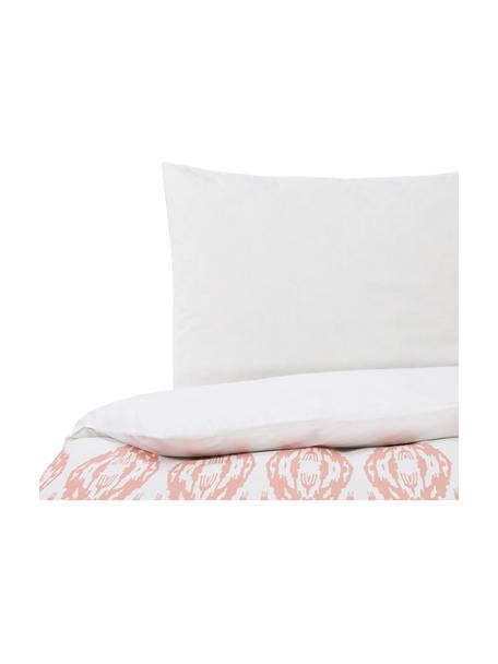 Dubbelzijdig dekbedovertrek Raden, Katoen, Bovenzijde: roze, wit. Onderzijde: wit, 140 x 200 cm