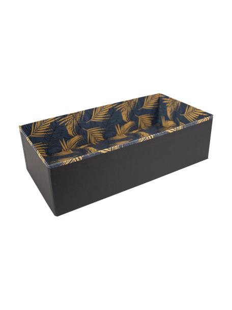 Úložný box Drawer, Pevná laminovaná lepenka, Zlatá, šedo-modrá, Š 36 cm, V 10 cm