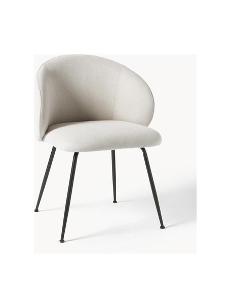 Čalúnená stolička Luisa, 2 ks, Krémovobiela, čierna, Š 59 x H 58 cm