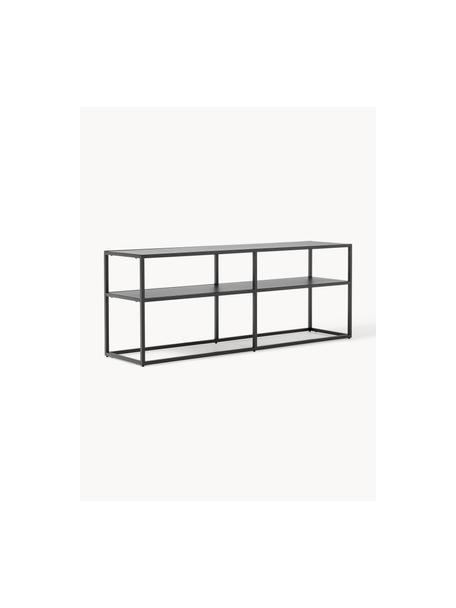 Metalen tv-meubel Neptun met plank, Gepoedercoat metaal, Zwart, B 120 x H 46 cm