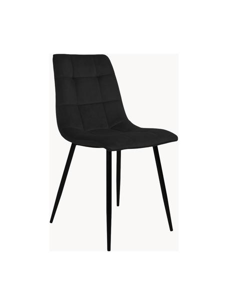 Stolička so zamatovým čalúnením Middleton, Zamatová čierna, Š 44 x H 55 cm
