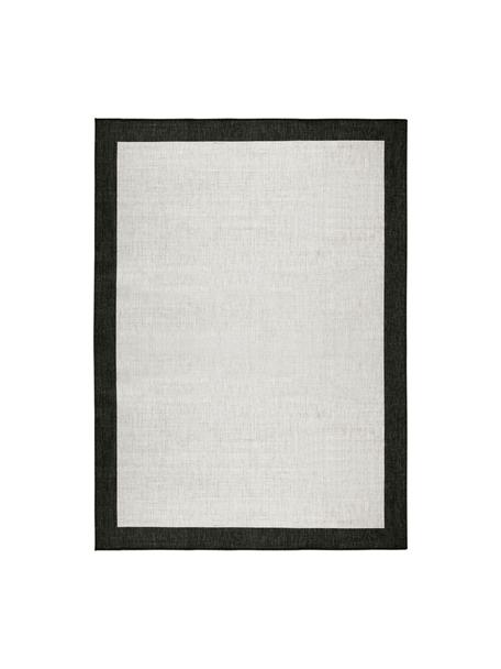 Tapis intérieur-extérieur, à faces distinctes Panama, 100 % polypropylène, Blanc cassé, noir, larg. 160 x long. 230 cm (taille M)