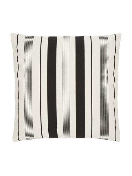 Federa arredo a righe color bianco crema/nero Raji, 100% cotone, Bianco, nero, Larg. 45 x Lung. 45 cm