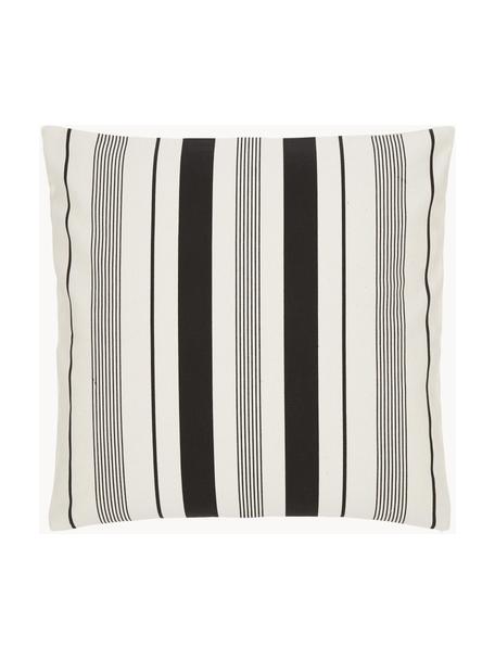 Copricuscino a righe Raji, 100% cotone, Nero, crema, Larg. 45 x Lung. 45 cm
