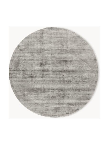 Tapis rond en viscose tissé main Jane, 100 % viscose, Gris, Ø 200 cm (taille L)