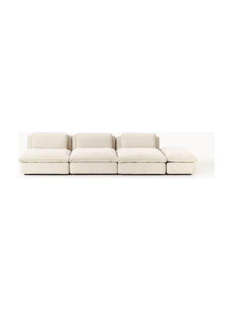 Canapé 3 places modulable XL avec pouf Felix, Tissu beige clair, larg. 360 x prof. 140 cm