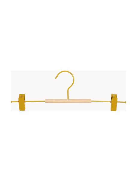 Gruccia Adult Clip 5 pz, Legno, acciaio verniciato a polvere, Giallo senape, Larg. 35 x Alt. 12 cm