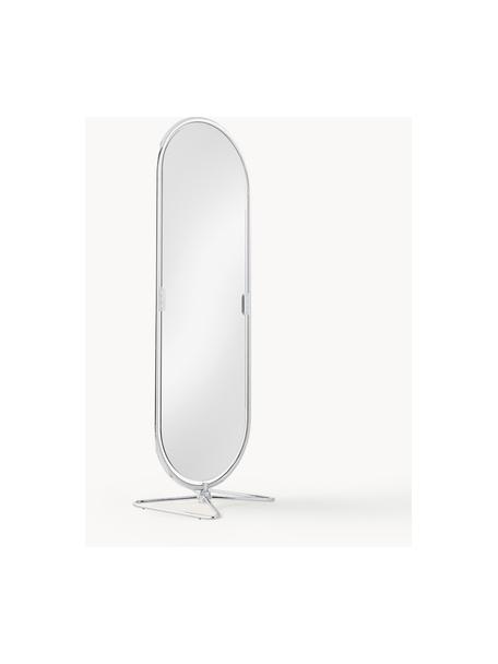 Miroir sur pied ovale System 1-2-3, design Verner Panton, Argenté, larg. 59 x haut. 169 cm