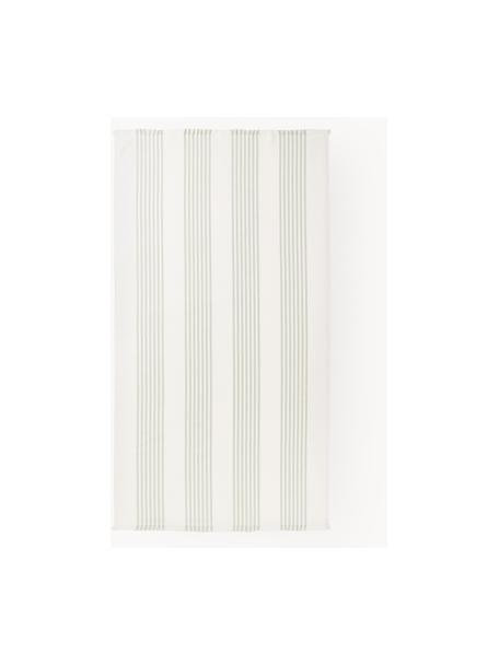 Fouta con flecos Aren, Verde claro, blanco Off White, An 100 x L 180 cm