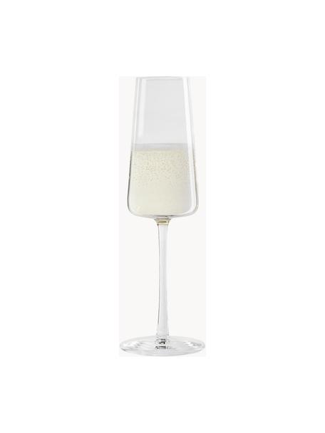 Krištáľové poháre na šampanské v tvare kužeľa Power, 6 ks, Krištáľové sklo, Priehľadná, Ø 7 x V 23 cm, 240 ml