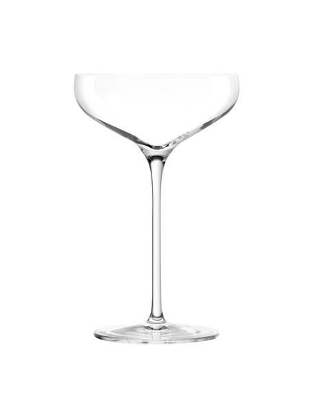 Copas pompadour de champán de cristal Swing, 6 uds., Cristal, Transparente, Ø 12 x Al 18 cm, 300 ml