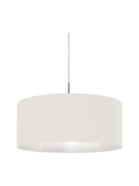 Lámpara de techo Parry, Anclaje: metal niquelado, Pantalla: tela, Cable: plástico, Blanco, Ø 53 x Al 25 cm