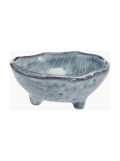 Handgemachte Dipschalen Nordic Sea, 4 Stück, Steingut, Graublau, gesprenkelt, Ø 8 x H 4 cm