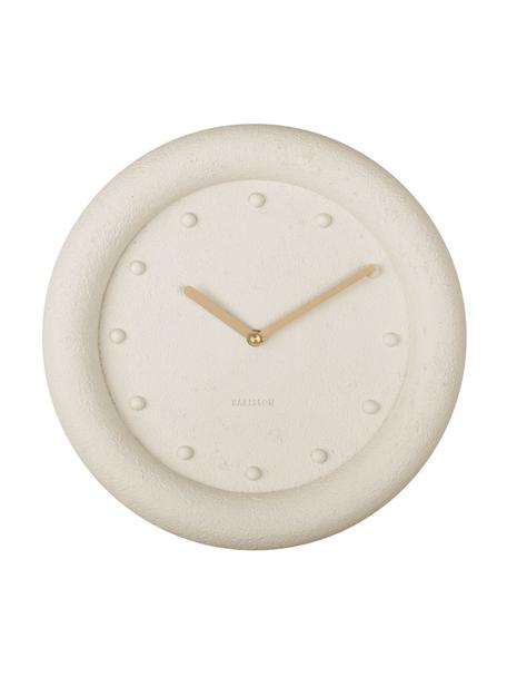 Reloj de pared Petra, Poliresina, Marfil, dorado, beige, Ø 30 cm