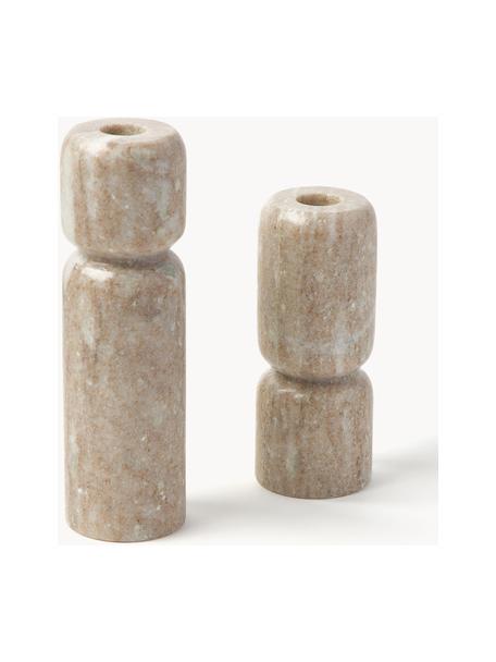 Kerzenhalter Como aus Marmor, 2er-Set, Marmor

Da Marmor ein Naturprodukt ist, können Abweichungen in Farbe und Marmorierung auftreten., Beige, marmoriert, Set mit verschiedenen Grössen