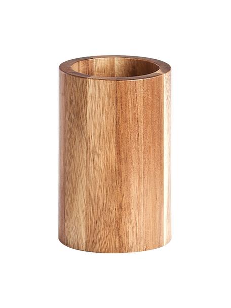 Porta spazzolini in legno di acacia Wood, Legno di acacia, Legno chiaro, Ø 7 x Alt. 11 cm