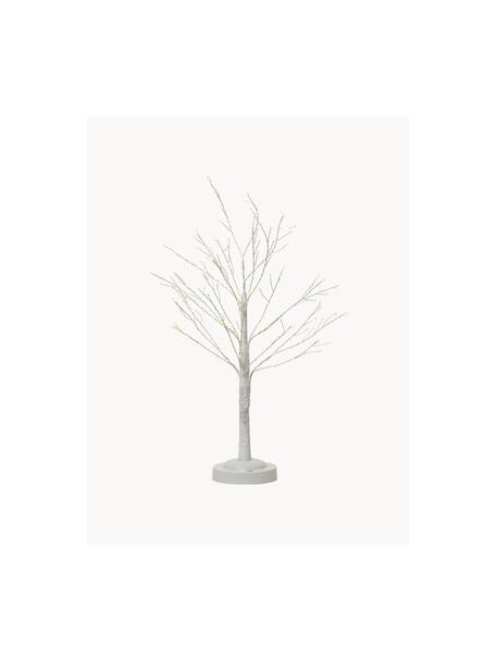 Albero a LED a batteria con funzione timer Cozy, Materiale sintetico, Bianco, Ø 20 x Alt. 55 cm