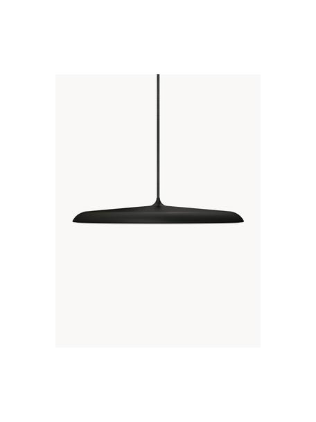 Kleine LED hanglamp Artist, Lampenkap: gelakt staal, Diffuser: kunststof, Lampenkap: zwart<br>Diffuser: wit<br>Plafondkap en snoer: zwart, Ø 40 x H 6 cm