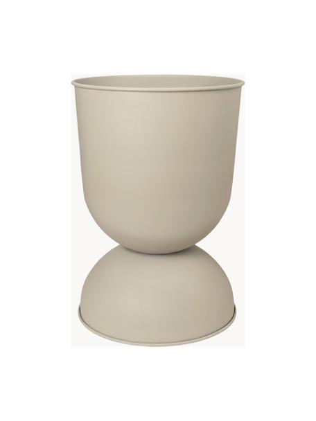 Cache-pot Hourglass, haut. 43 cm, Fer, enduit, Beige clair, mat, Ø 30 x haut. 43 cm