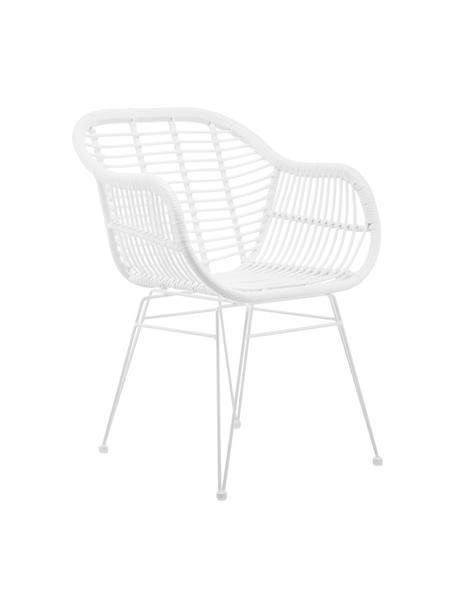 Polyratanové židle s područkami Costa, 2 ks, Bílá, Š 59 cm, H 58 cm