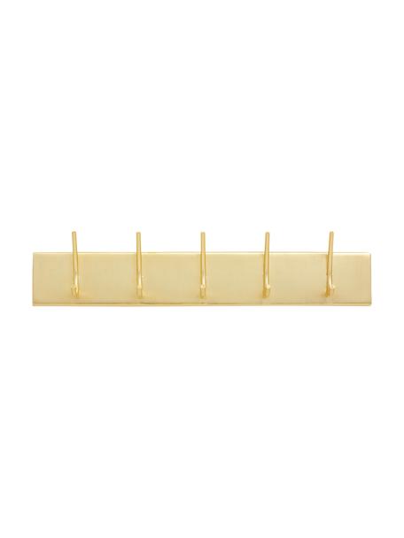 Wandkapstok Haaoy met 5 metalen haken, Gecoat metaal, Goudkleurig, B 42,5 x H 6,9 cm