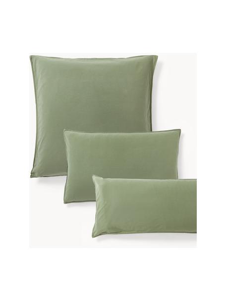 Poszewka na poduszkę z bawełny Darlyn, Oliwkowy zielony, S 70 x D 80 cm
