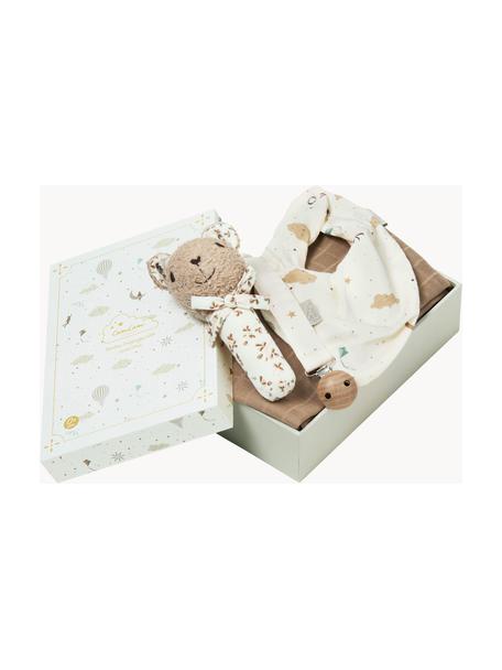 Coffret de soins pour bébé Ashley, 4 élém., Taupe, blanc crème, bleu ciel, Lot de différentes tailles