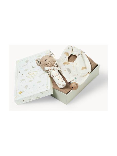 Coffret de soins pour bébé Ashley, 4 élém., Taupe, blanc crème, bleu ciel, Lot de différentes tailles