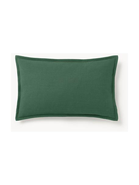 Housse de coussin 50s50 en coton Vicky, 100% coton, Vert foncé, larg. 30 x long. 50 cm