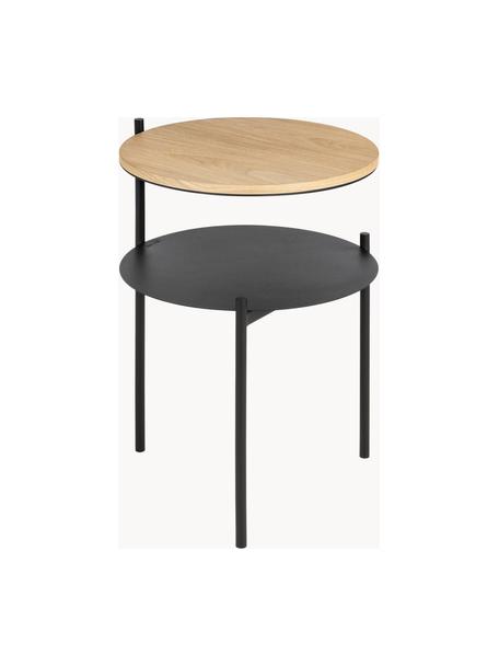 Table de chevet en bois Tu, Noir, bois clair, Ø 40 x haut. 52 cm