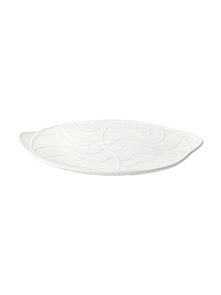 Servierplatte Pesce, Steingut, Weiß, L 35 x B 31 cm